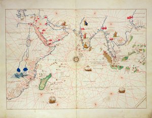 De Indische Oceaan, uit een atlas van de wereld in 33 kaarten, Venetië, 1 september 1553
